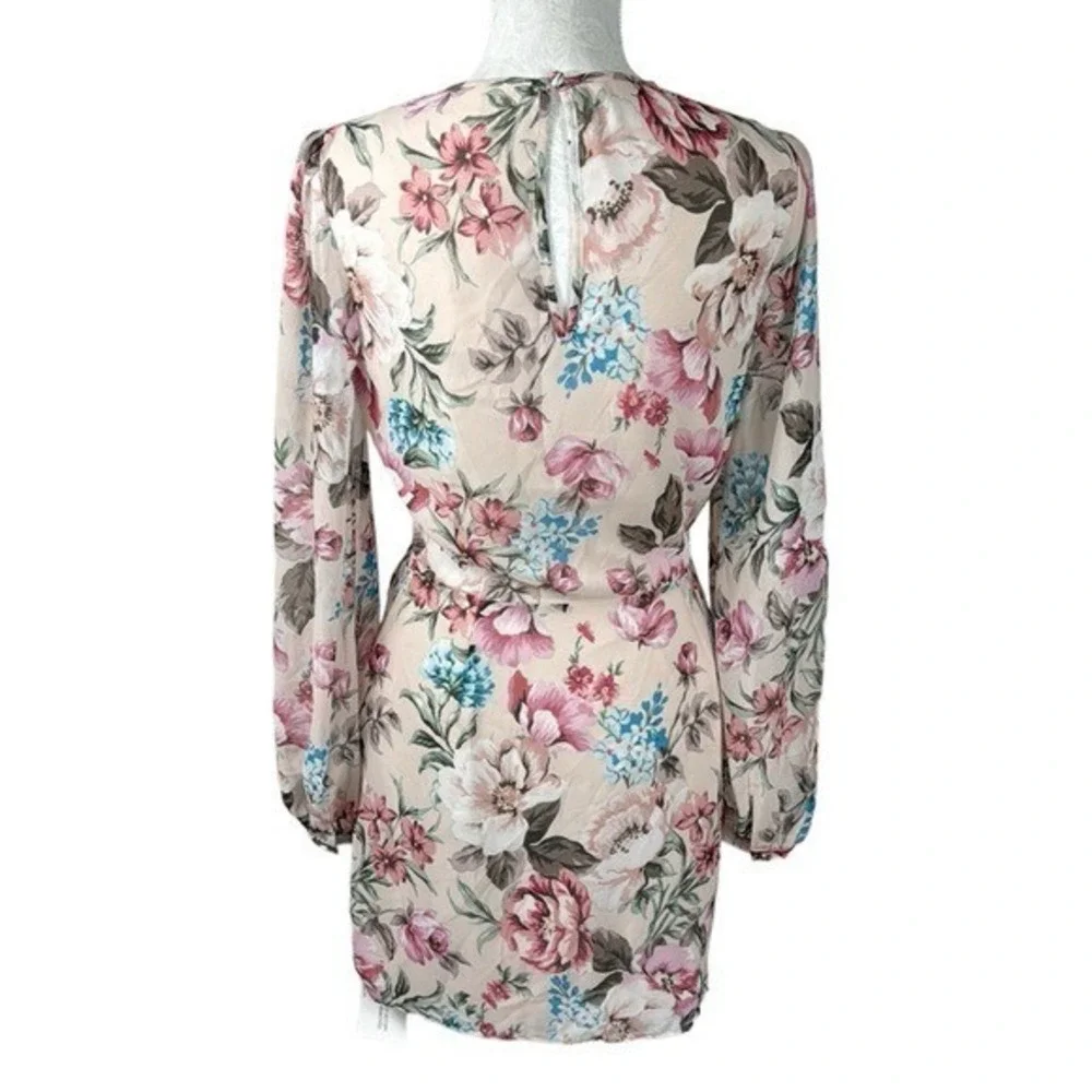 Yumi Kim  Mini Dress Women's M Pink‎ Floral Blush Tie Me Over Full of Love New - Picture 2 of 15